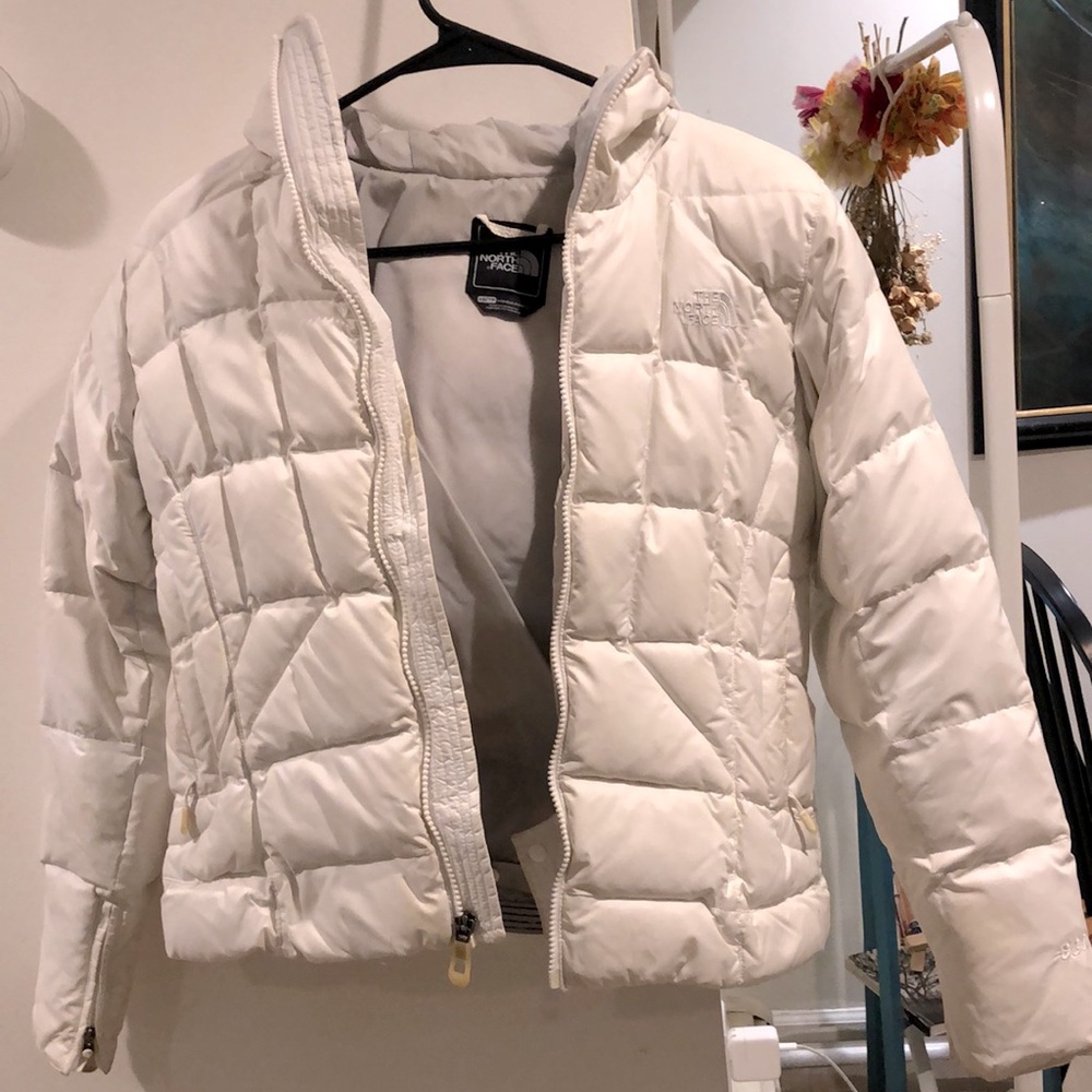 White north face puffer